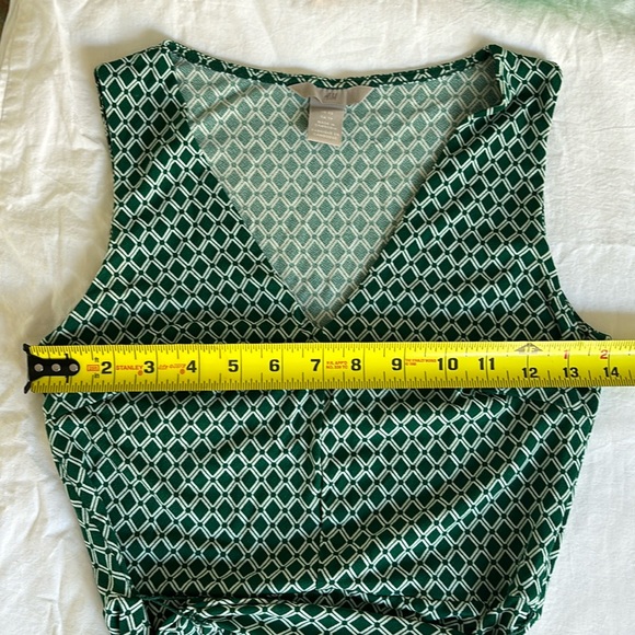 H&M green and white diamond pattern dress sleeveless dress - Picture 7 of 7